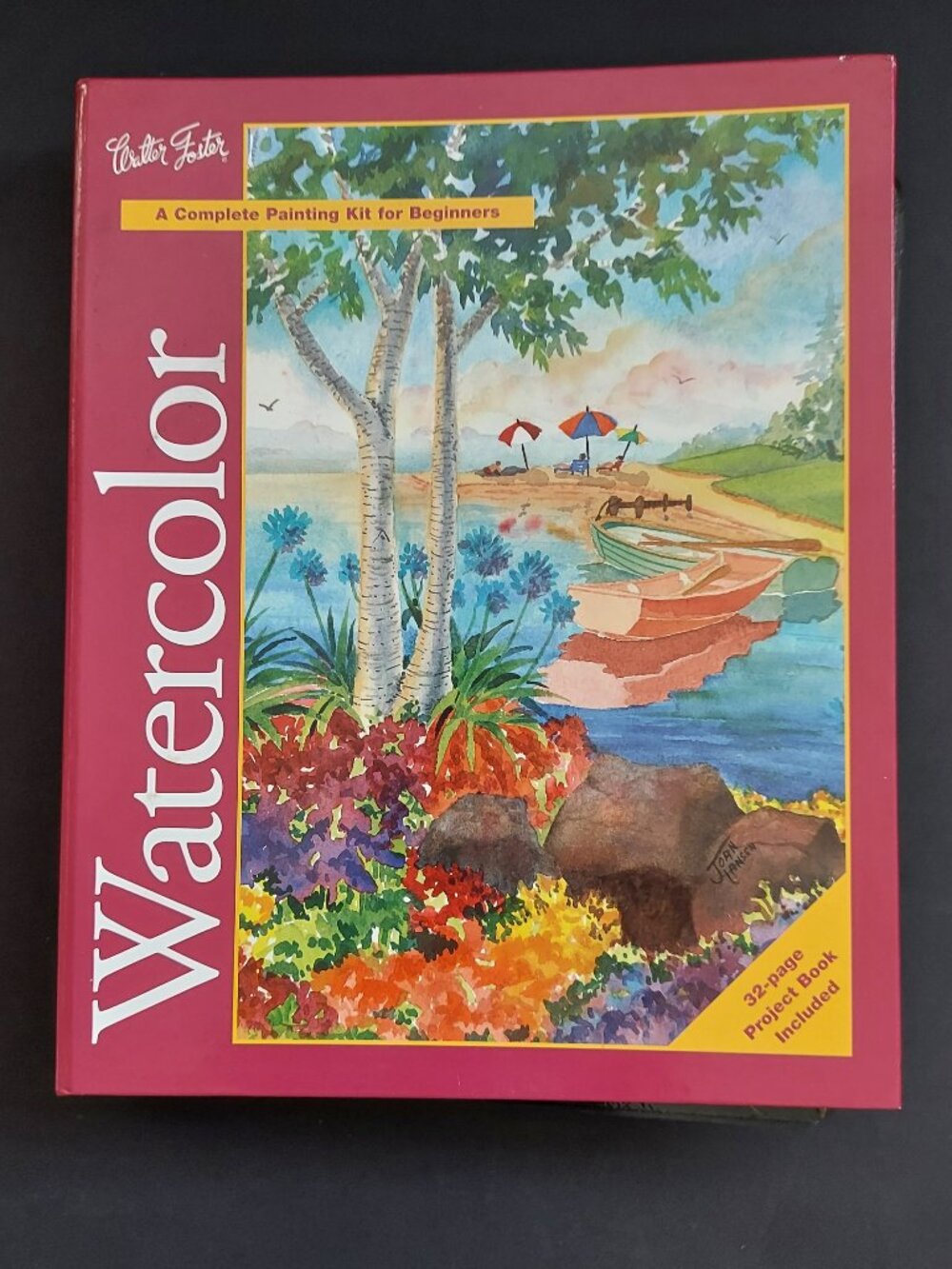 WATERCOLOR KIT FOR BEGINNERS by Walter Foster w/ Book Brushes Paint - New